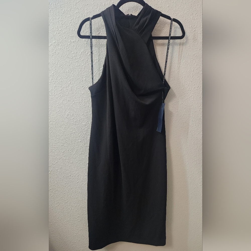 RACHEL Rachel Roy Harland Crossover Halter Midi Dress
